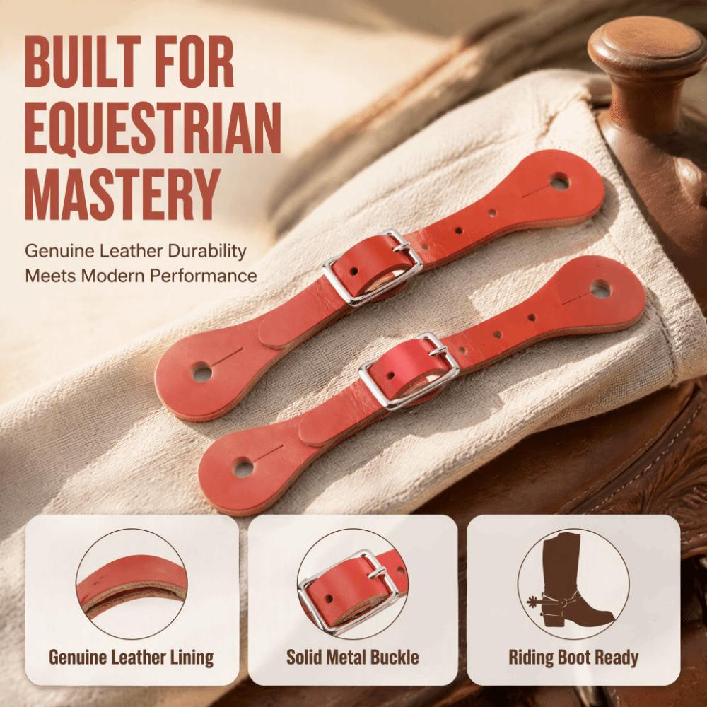1 pair Genuine Leather Equestrian Spur Strap Western Spur Strap Outdoor Sports