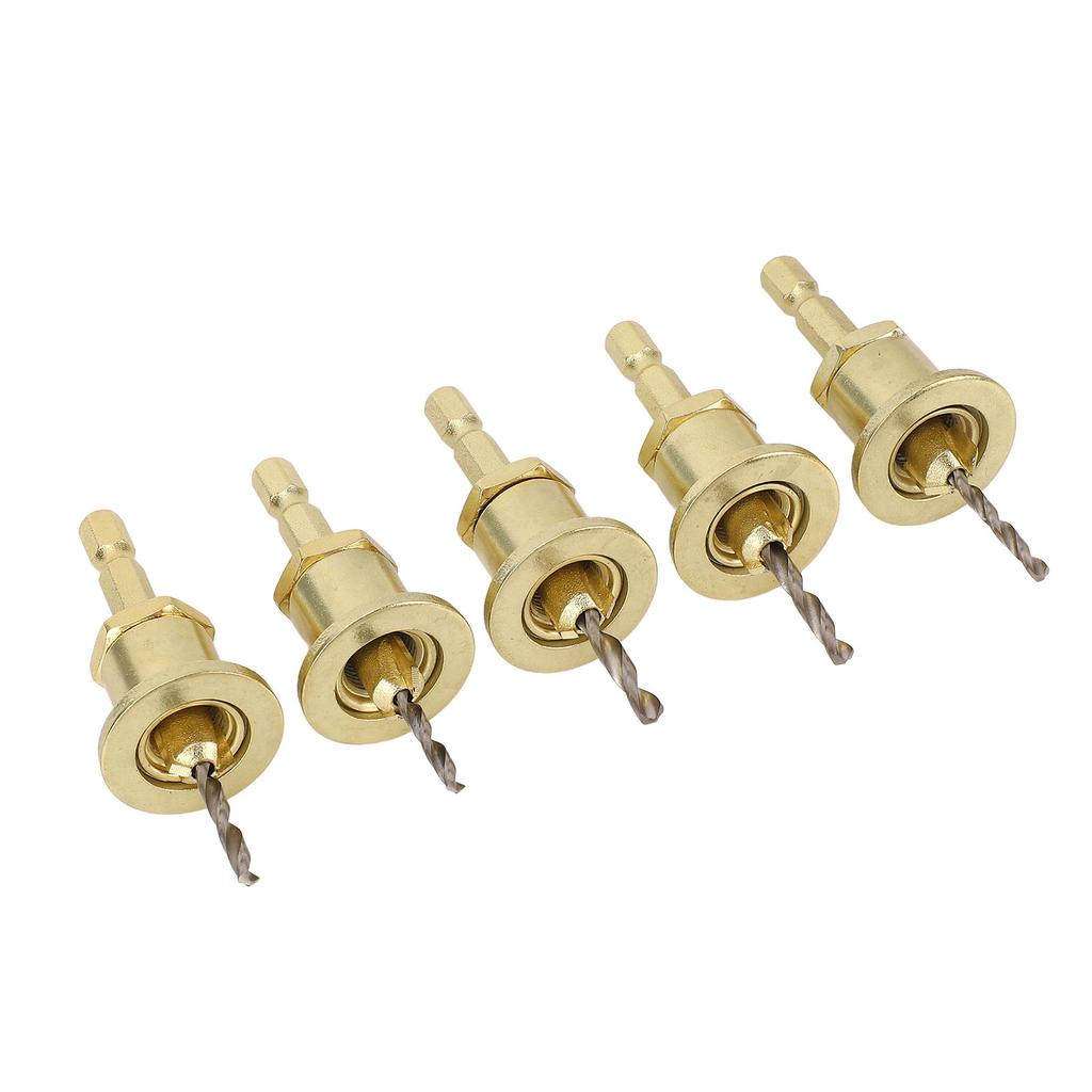 5Pcs Countersink Drill Bit Set 14in Adjustable Hex Shank 2.84mm Cone Hole Counterbore Router with