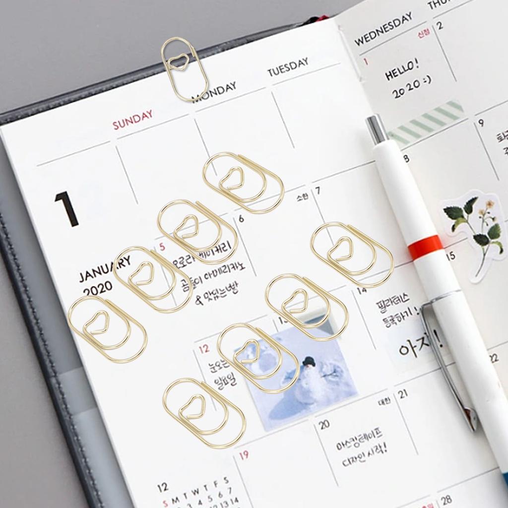 200 Pcs Heart Shaped Paper Clips Cute Decorative Love Paperclips with Transparent Storage Box for Ho