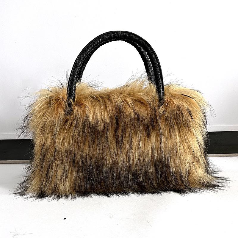 2025 Fall/Winter Women's Plush Faux Fur Crossbody Shoulder Bag