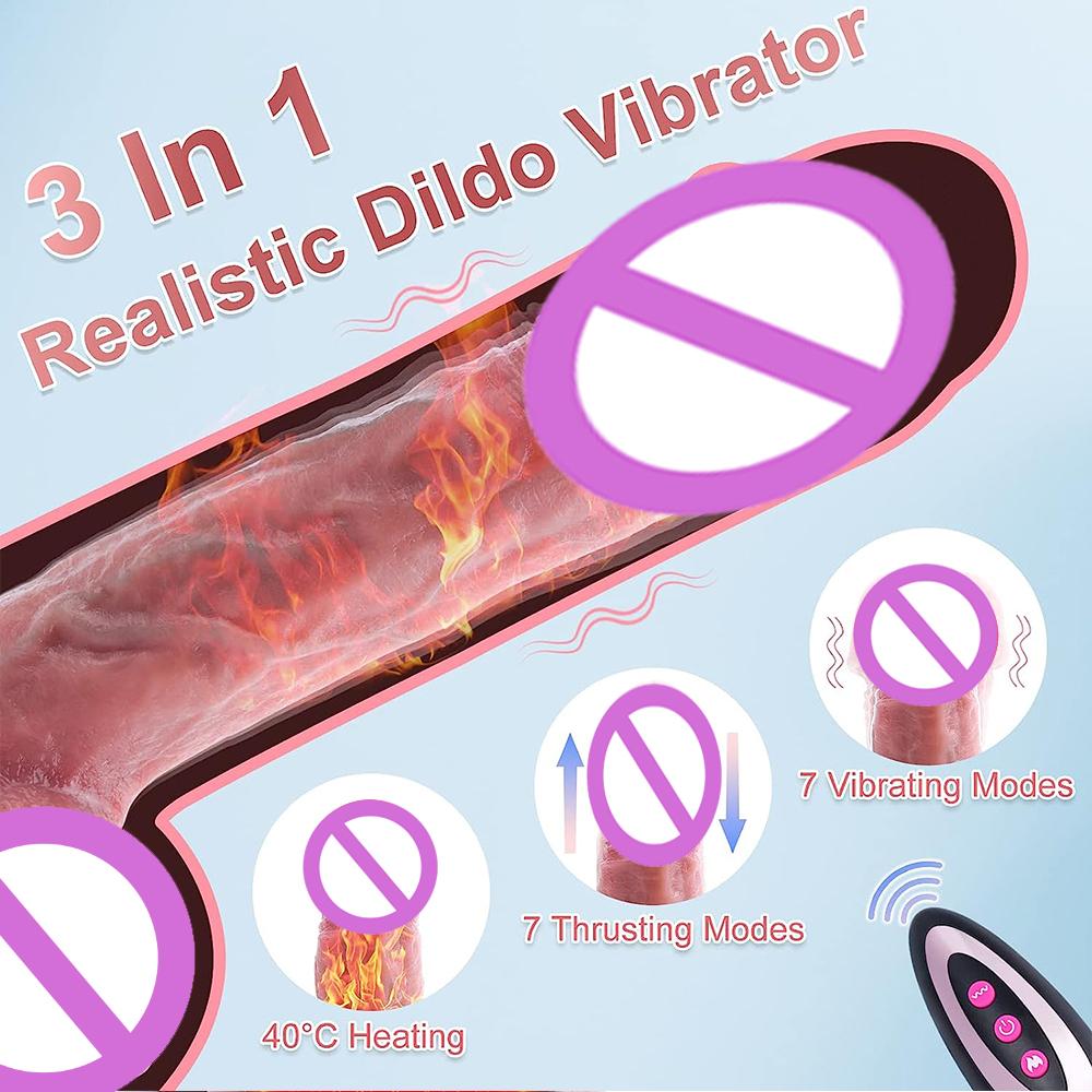 Realistische Heizung Stoßdildo G-punkt Klitoris Anal Stimulator Silikon Saugnapf Riesigen Penis Erwachsene Sex Spielzeug für Frauen Paar