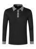 2023 Men's Contrast Color Long-Sleeved Polo Shirts for Spring and Autumn