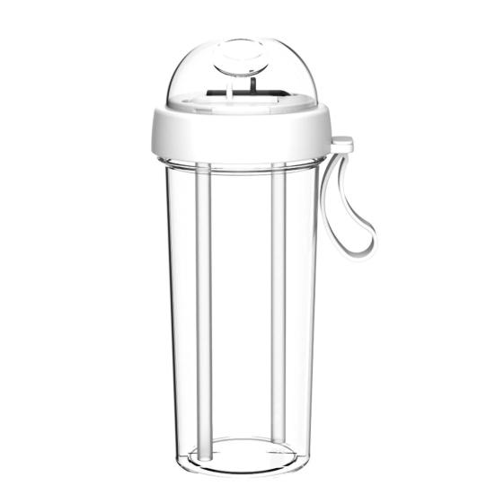 420/600 ml tragbare Dual-Trinkhalm, separates Getränk, Wasser, Getränkeflasche, Geschenk für Paare