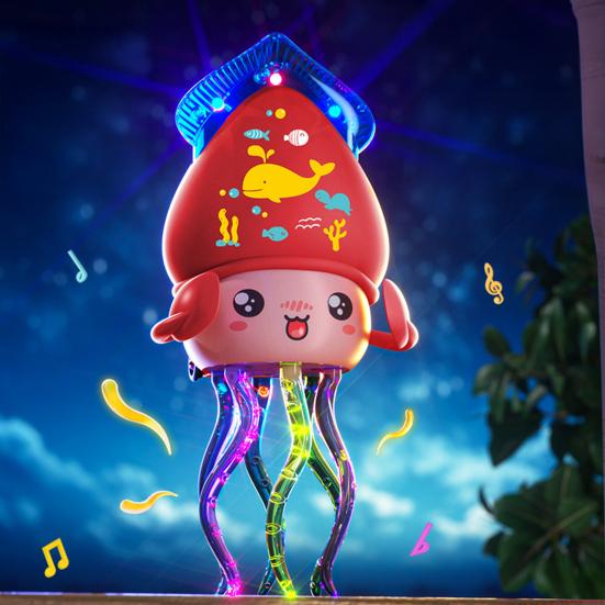 Electric Dancing Octopus Toy with LED Lights Music Obstacle Avoidance Octopus Toy Toddlers Boys Girls Interactive Cartoon Sea Animal
