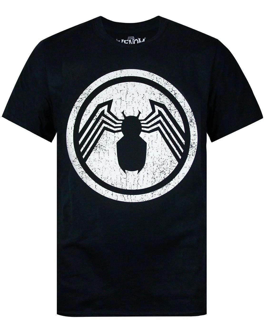 Marvel Black Venom Logo Short Sleeved 100% Cotton T-shirt Mens Tees Top Mens M