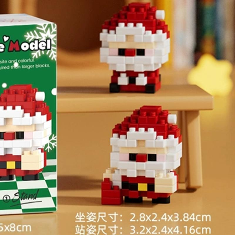 DIY Niedlicher Weihnachtsbaum Elch Hirsch Weihnachtsmann Apfel Pinguin Heiligabend Baum MINI Schneemann Baustein Set Bausteine Sets Spielzeug Geschenk