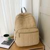 Unisex Quilted Travel Backpack Nylon Solid Color Laptop Backpack Large Capacity Multi-pocket Student Schoolbag