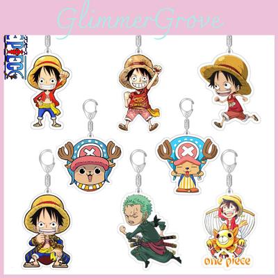 One Piece Luffy Zoro Roberto Keychain Toy Bag Pendant Double Sided Acrylic Gift For Kids