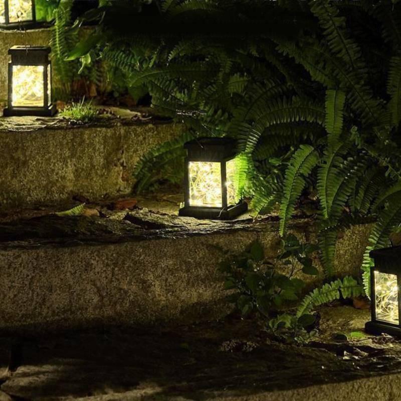 Waterproof Stainless Steel Solar Lantern With Flickering Candle Effect Led