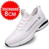 Summer Breathable Mesh Elevator Shoes for Men 10cm Invisible Height Increase White Men's Sneakers Outdoors Casual Canvas Shoes