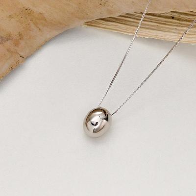 Box Chain, Bean Necklace, Oval Pendant, Simple and Cool Design, Collarbone Chain, Trendy