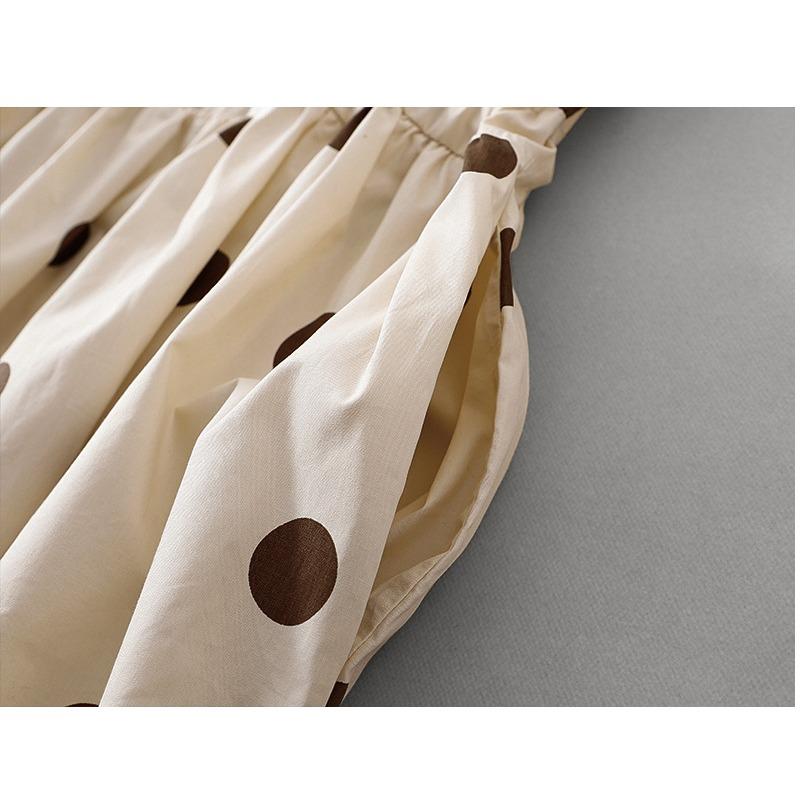 Women's Waist Slimming A-line Skirt Simple Polka Dot Dress MIDI Skirt