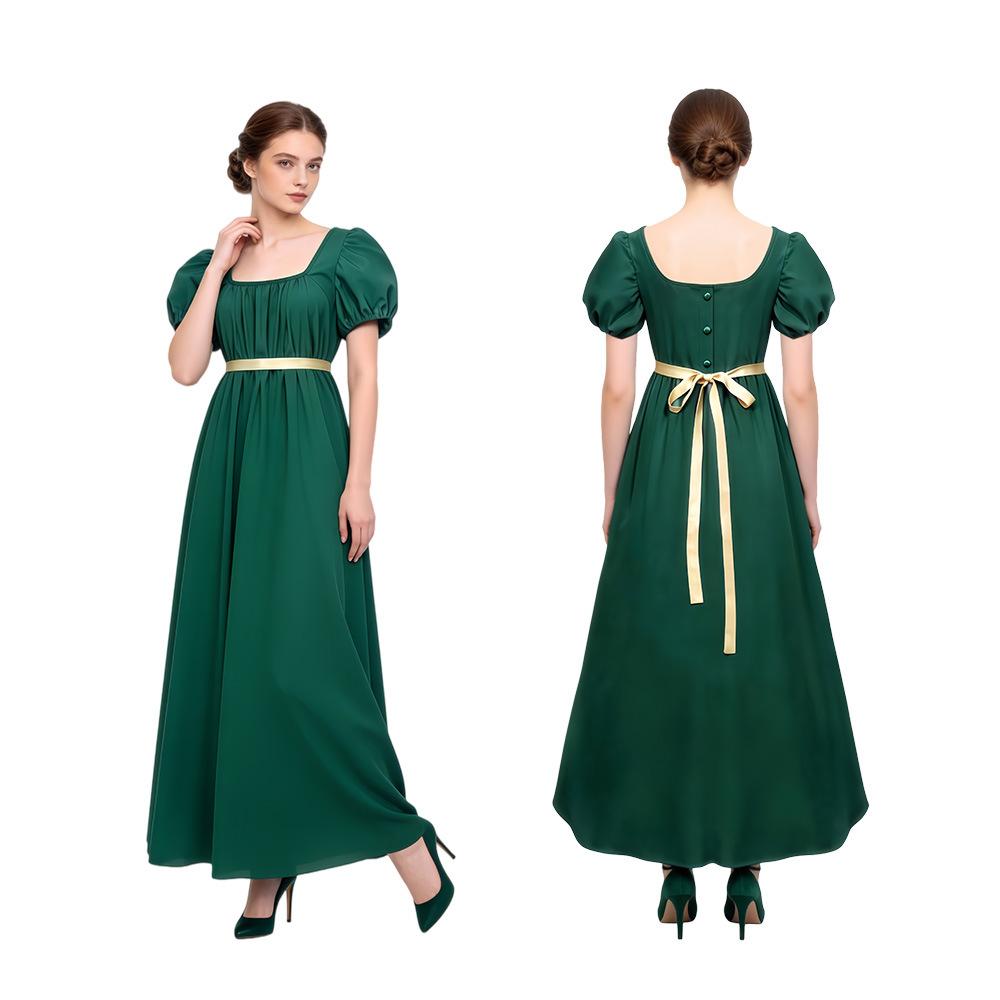 W Bridgeton Cos Dress Vintage Regency Dress High Waist Ball Skirt Victorian Dress Dress