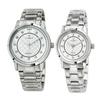 Taendi Signature Luxury Couple Metal Wristwatches (Installed Austrian Stones) T-3914 Silver Men'S & Women'S Set