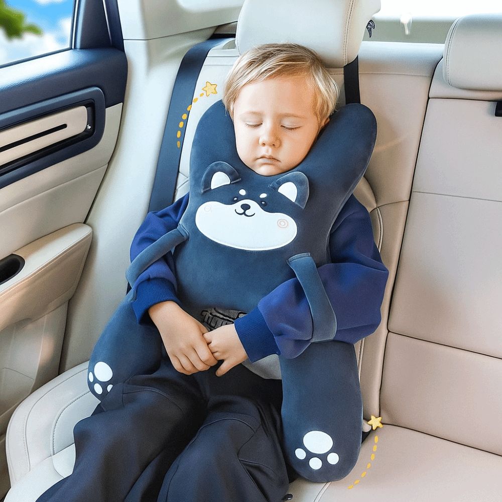 Cute Cartoon Car Headrest Removable Head Support Child Sleeping Pillow Breathable Comfortable Car Mounted Pillow Travel Comfort