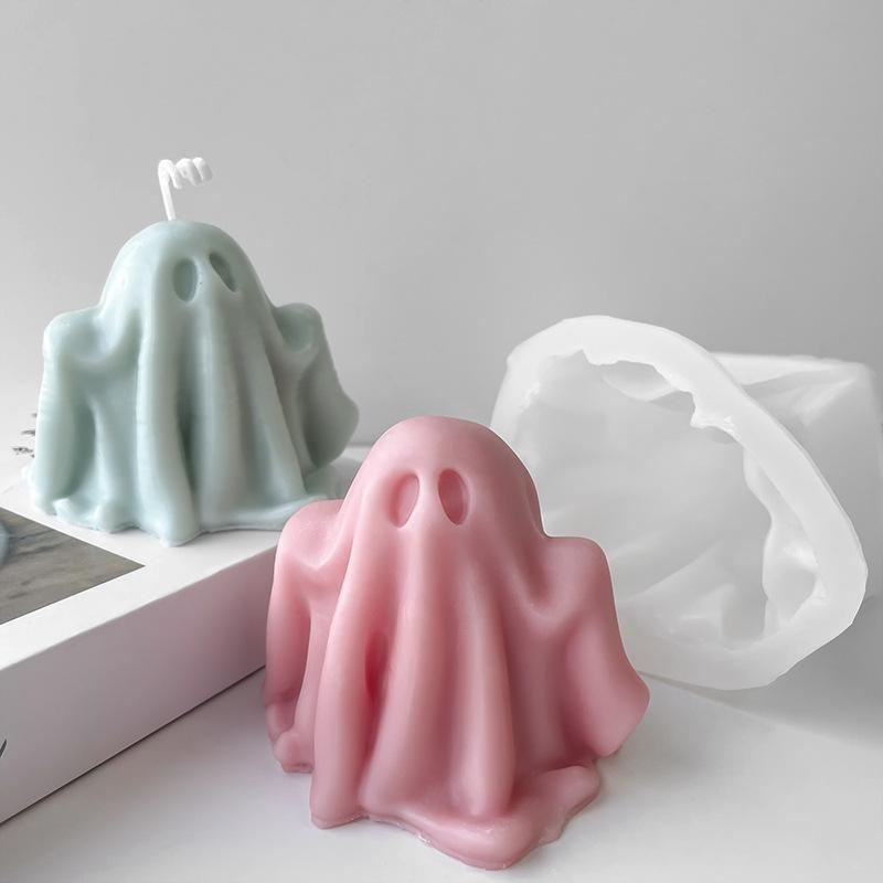 Halloween Cute Ghost Candle Silicone Molds New  DIY Resin Concrete Plaster Soap Mould Party Festive Ornaments Home Decor