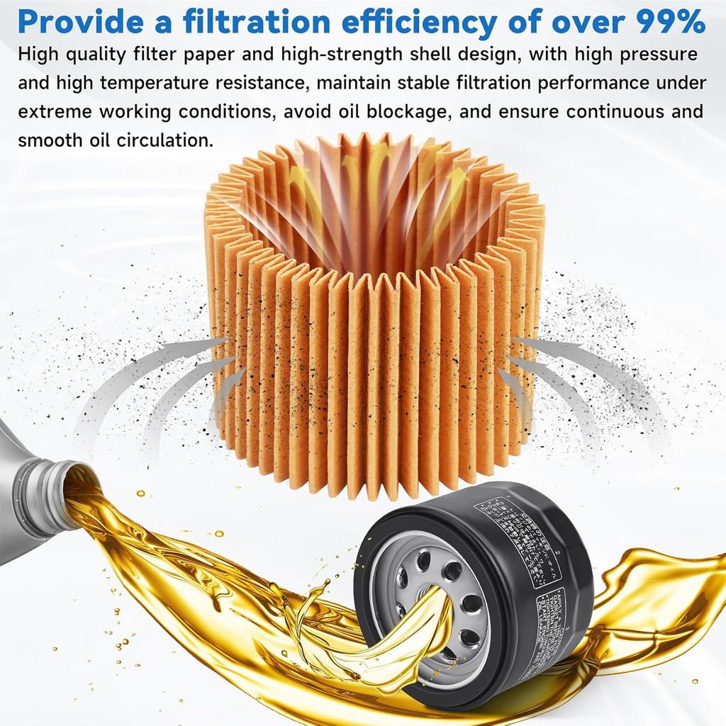 2PCS Oil Filter 49065-0721 49065-7007 Compatible with Kawasaki FR600V FR651V FR691V FR730VFS600V FS651V FS691V FS730V FX481V FX600V FX651V FX691V