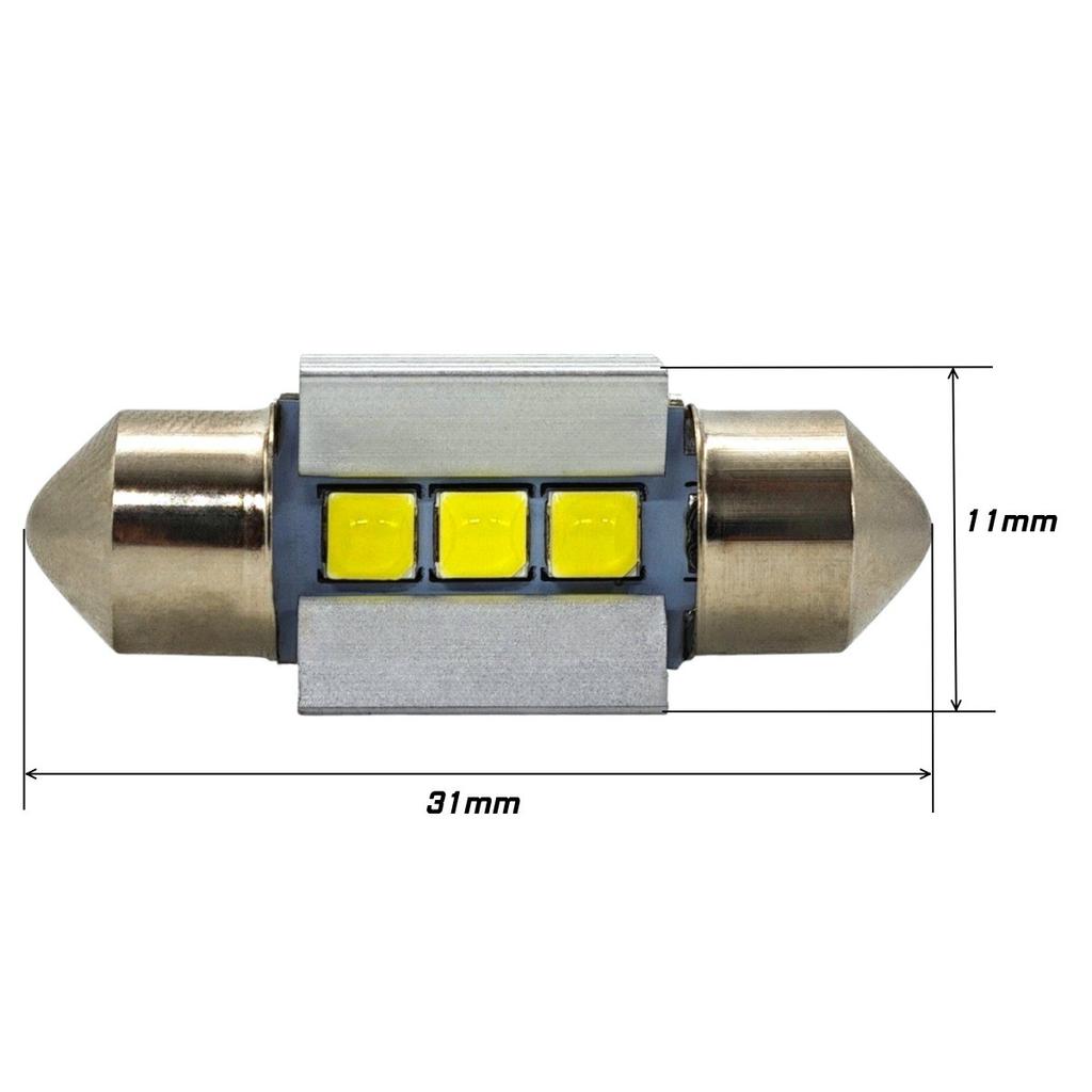 4 Pcs Bulb 31mm C3W LED SV8.5 12-24V CANBUS 320lm Strong White Light Off-Road