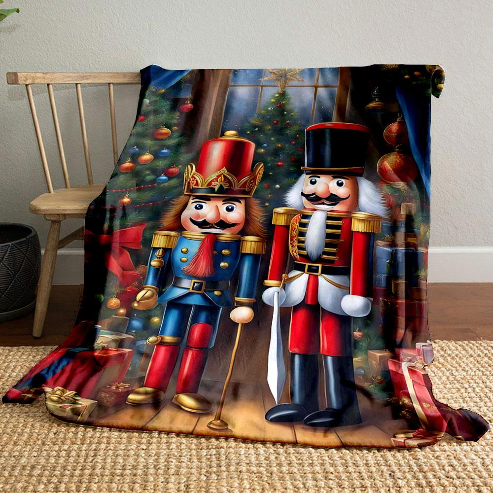 Nutcracker Christmas Blanket Bedroom Blanket for Livingroom Couch Lunch Break Soft Throw for Friend's Festival Gift