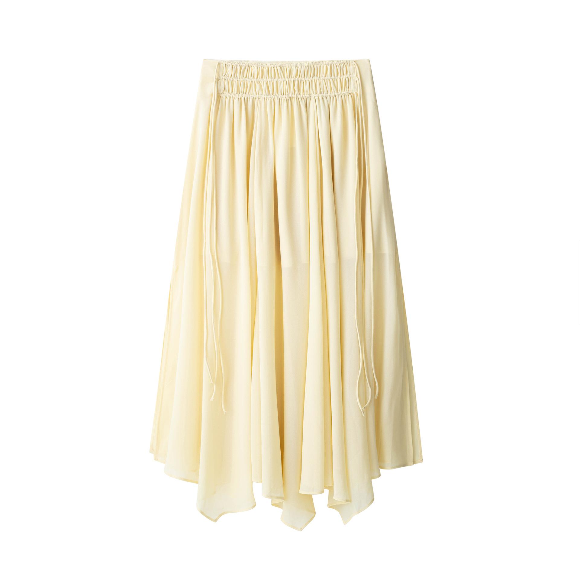 European and American women s clothing INS popular retro cuffs neckline ruffle edge drawstring long-sleeved shirt + XS