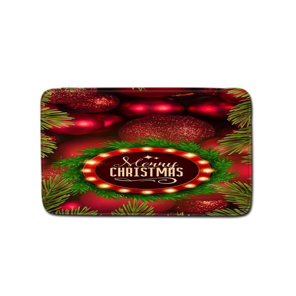 Christmas Printed Shower Curtain Floor Mat Four-Piece Bathroom Toilet Non-Slip Absorbent Carpet Toilet Non-Slip Door Mat