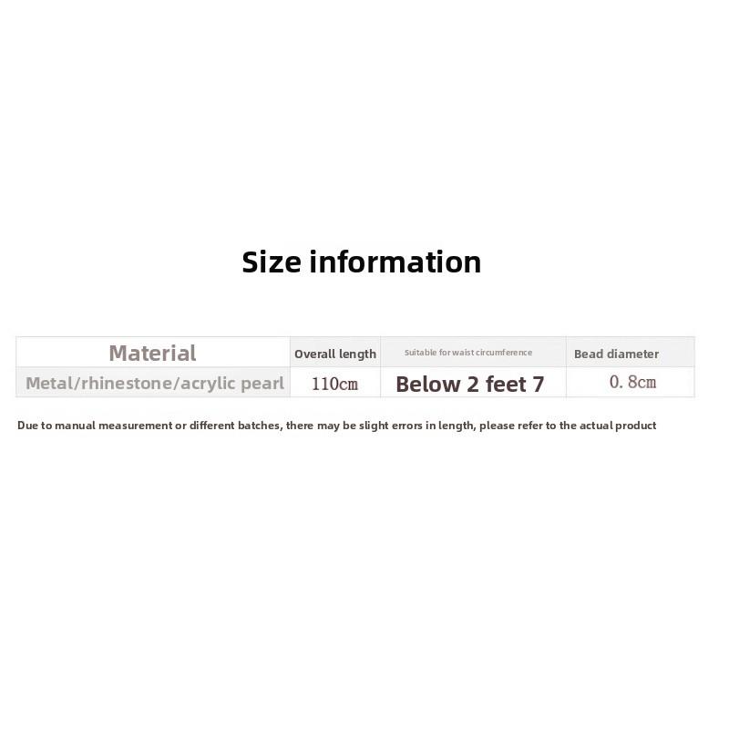 Mei Mary Women's korean style sweet bow dress with pearl waist chain - ladies' fashion decorative slim belt