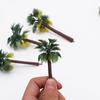 5Pcs Mini Tropical Palm Tree Simulation Plastic Coconut Tree Bonsai Miniature Landscape Decoration Scenery Model