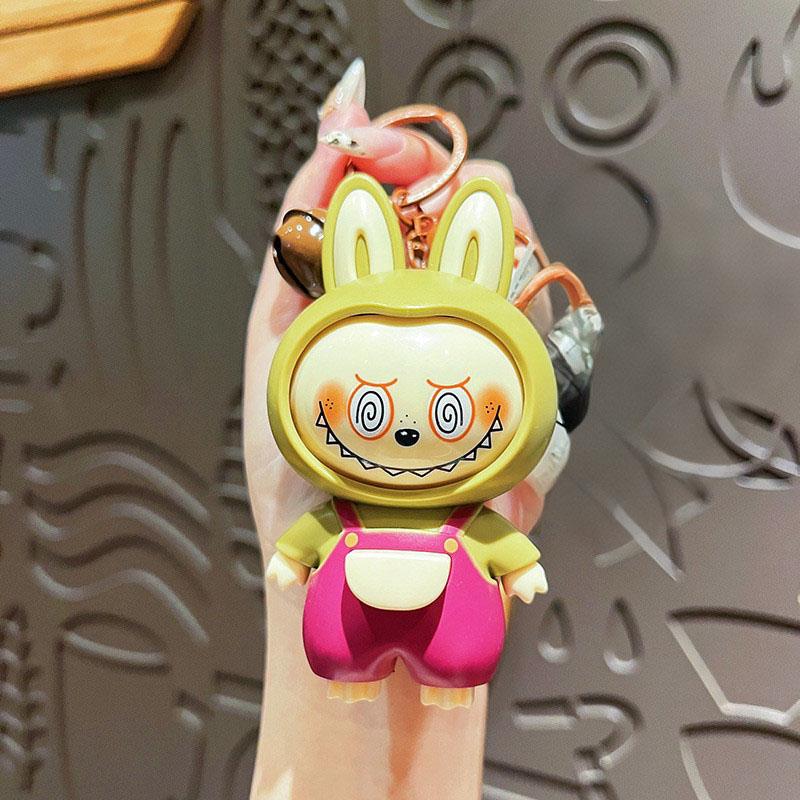 Creative Labubu Face Changing Cartoon Keychain, Labubu Doll Pendant, 3D Bag Pendant, Creative Ornament