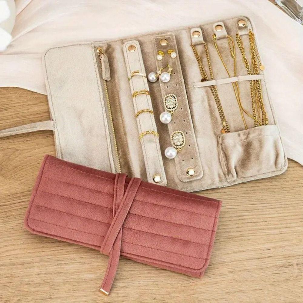 Lace Up Jewelry Storage Bag Bracelet Necklace Velvet Jewelry Holder  Travel