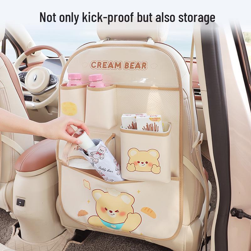 Cartoon Autositz Rückenlehnentasche: Multifunktionale Trittmatte & Aufbewahrungstasche