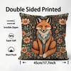 W-William M-Morris Art Fox Cushion Cover Premium Comfort Reversible Pillow Cover - Dual - Use Design For Home & Car