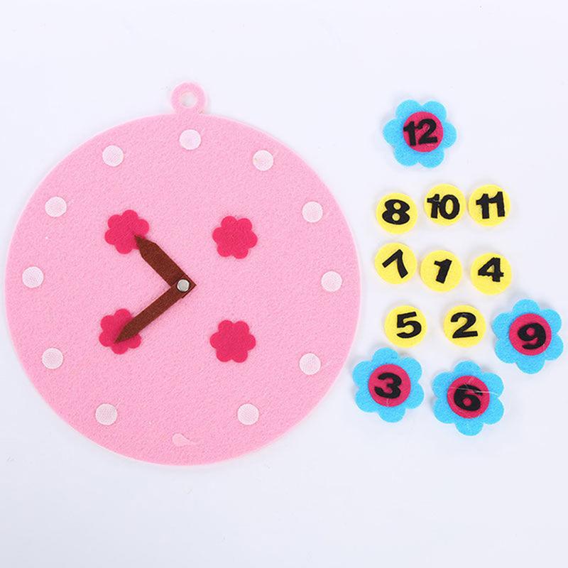 Clock Puzzle Felt Wall Decoration Digital Time Cognition Kindergarten Montessori Early Education Puzzle Material Package TMZ