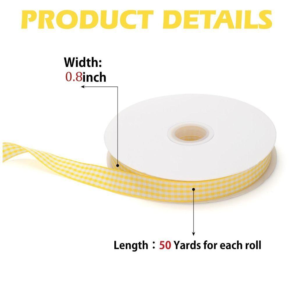 2CM Plaid Ribbon 50 Yard Korean Ribbons Creative Roll of Satin Ribbon Party Decoration