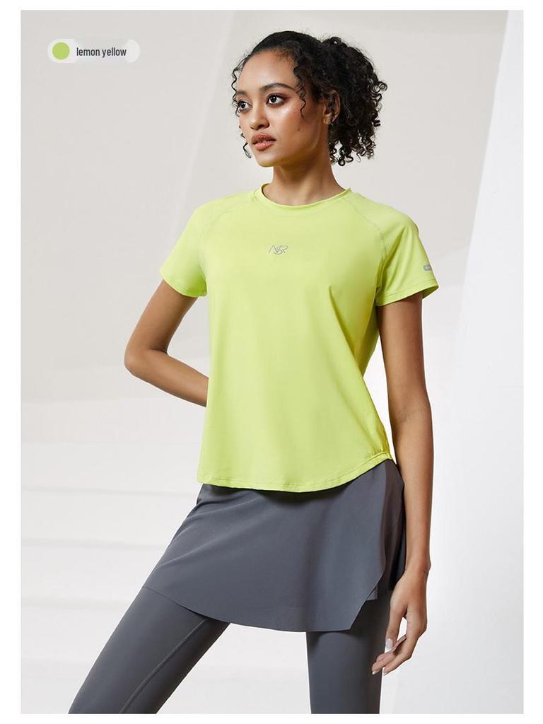Damen Schnelltrocknendes Reflektierendes Mesh-Top - Atmungsaktives Rundhals Kurzarm für Laufen & Aerobic