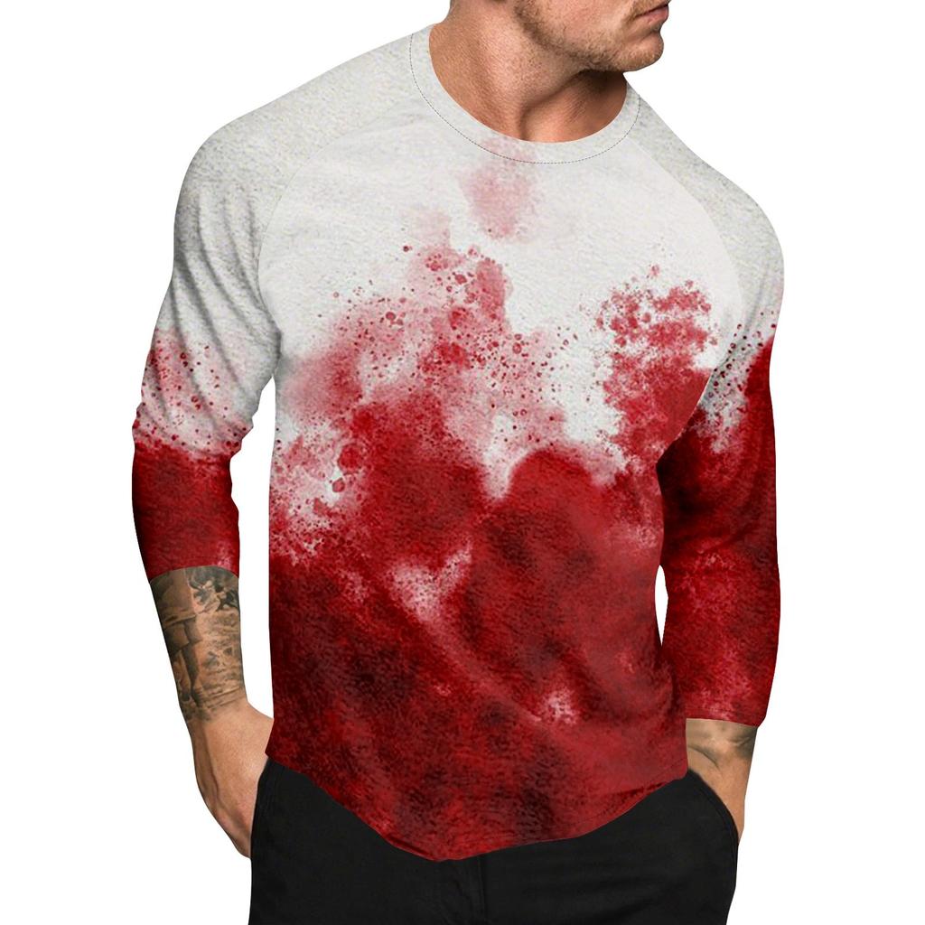 Halloween Print Raglan Sleeve Men's Long Sleeve Top