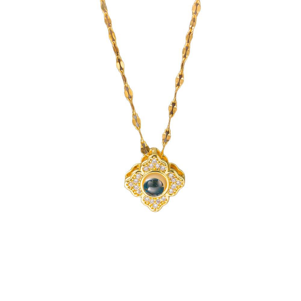 Moon Projection Titanium Necklace - 'I Love You' in 100 Languages