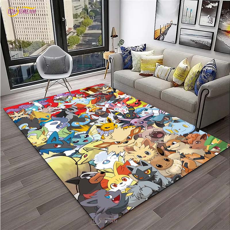 Pokemon Pikachu Κινούμενα Σχέδια Anime Χαριτωμένο Χαλί για Σαλόνι Υπνοδωμάτιο Χαλί Κουζίνας Πόρτας Παιδικό Αντιολισθητικό Πατάκι Δαπέδου Alfombra Δώρο Γενεθλίων