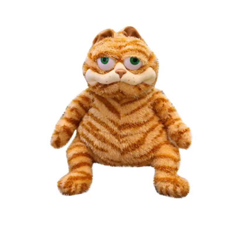 Gatto di Peluche Arancione Grasso da 30cm Gatto Tigrato Giallo Morbido Cartone Animato Carino Anime Peluche Regalo di Compleanno per Bambini Giocattolo Morbido di Peluche per Bambini