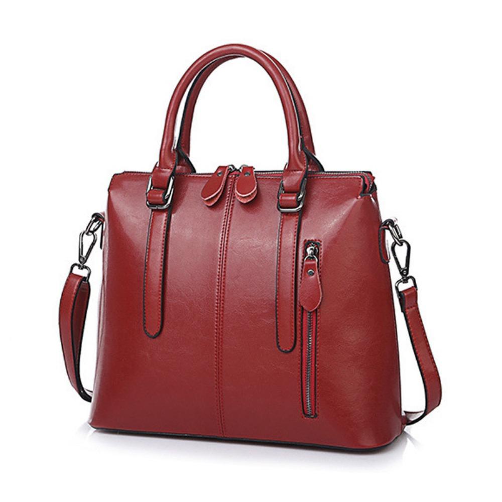 Style Leather Women's Bag Women's Hand Crossbody One Shoulder Oil Wax Cowhide Bag