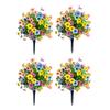 Outdoor Artificial Flowers with Ground Stakes Artificial Petunias Lifelike Decorative Flowers for Garden Yard Planter and Porch
