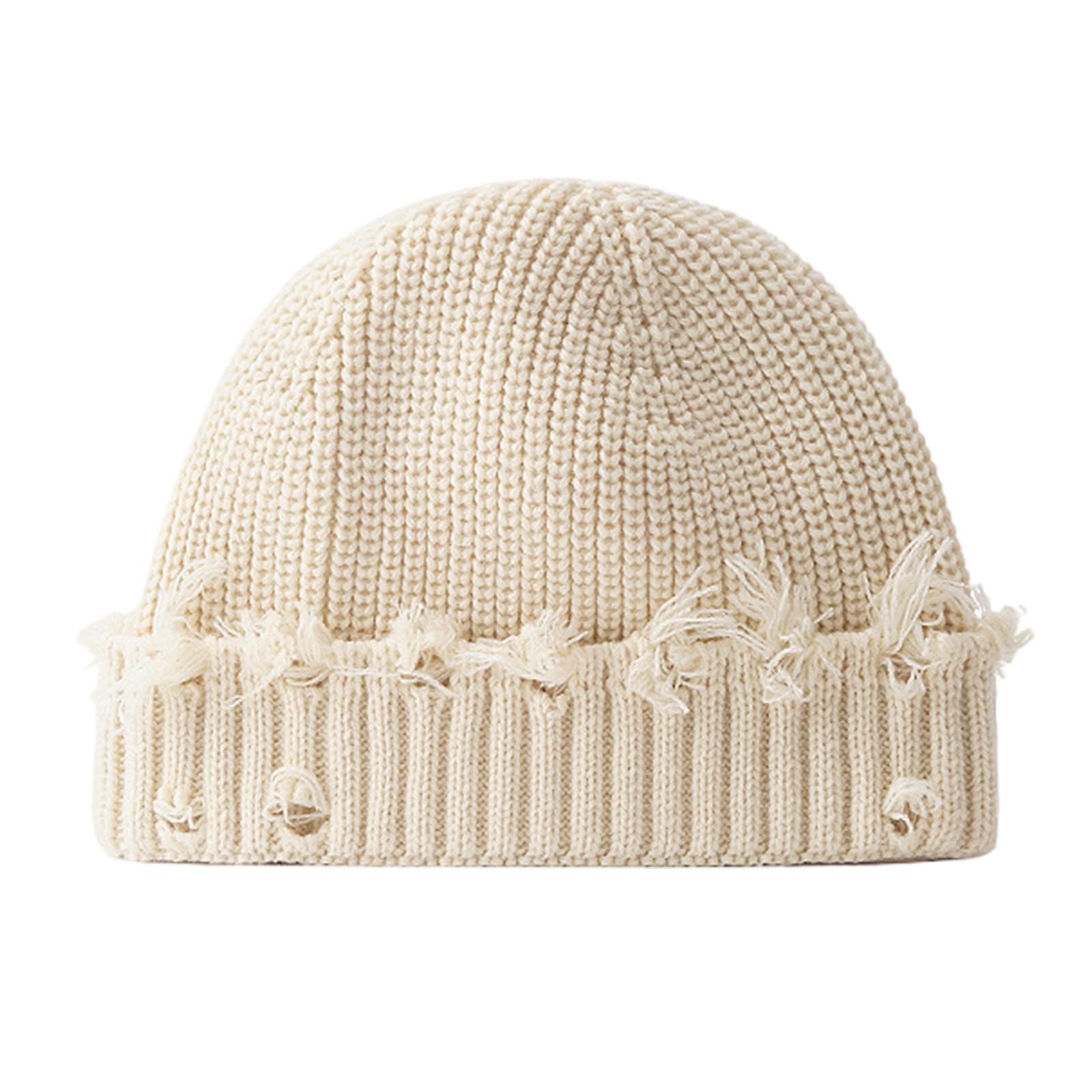 

Unisex Fashion Hat Comfortable Warm Knitted Hat Trendsetting Knitted Hat for Subcultures Enthusiasts бежевый