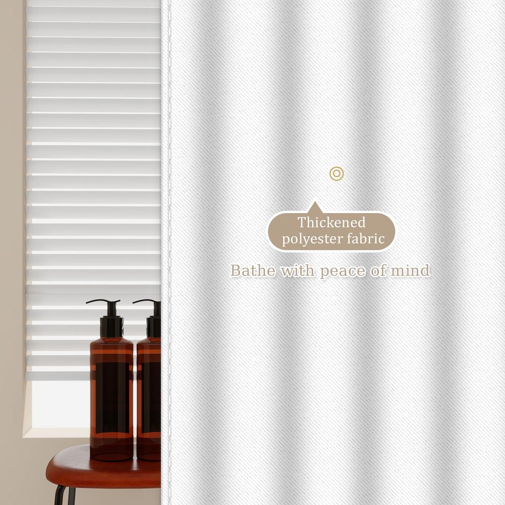 Minimalist Polyester Waterproof Shower Curtain - Effortlessly Adds a Clean Finish