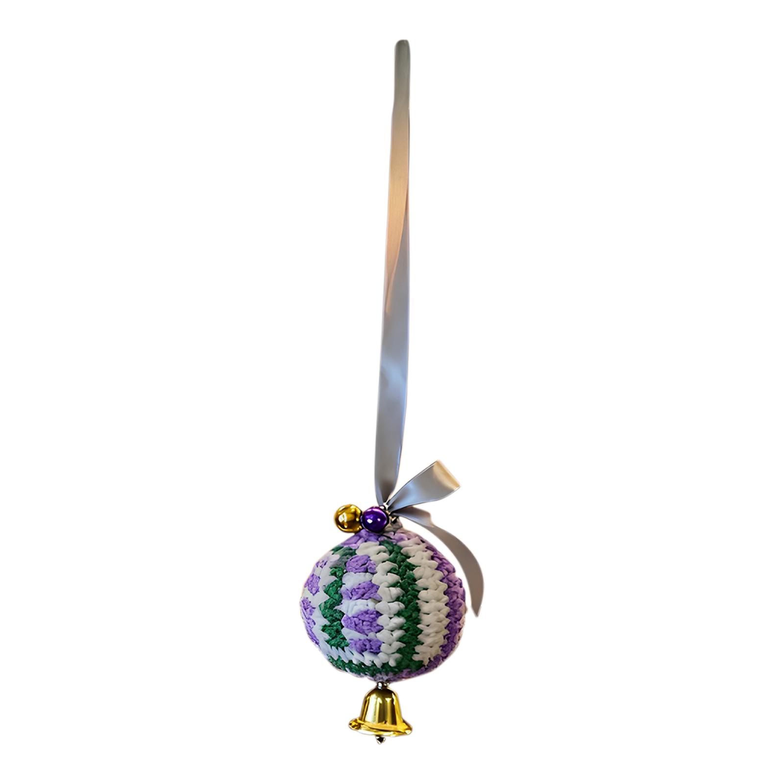 

Christmas Crochet Ball Spherical Pendant Christmas Tree Decoration Pendant Hangable Christmas Party Decoration Props One Size