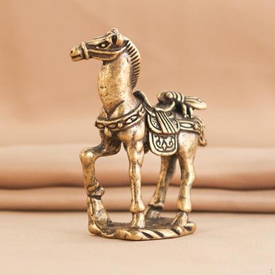 Figurka koně Mosazná socha Sběratelská domácí dekorace Ornament Zvířecí Feng Shui