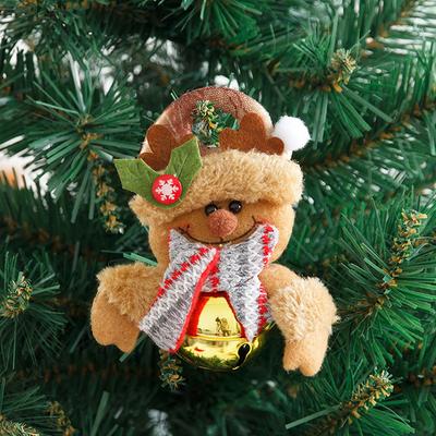 Christmas Bell Pendant Christmas Doll Cartoon Metal Round Bell Pendant Christmas Tree Decoration