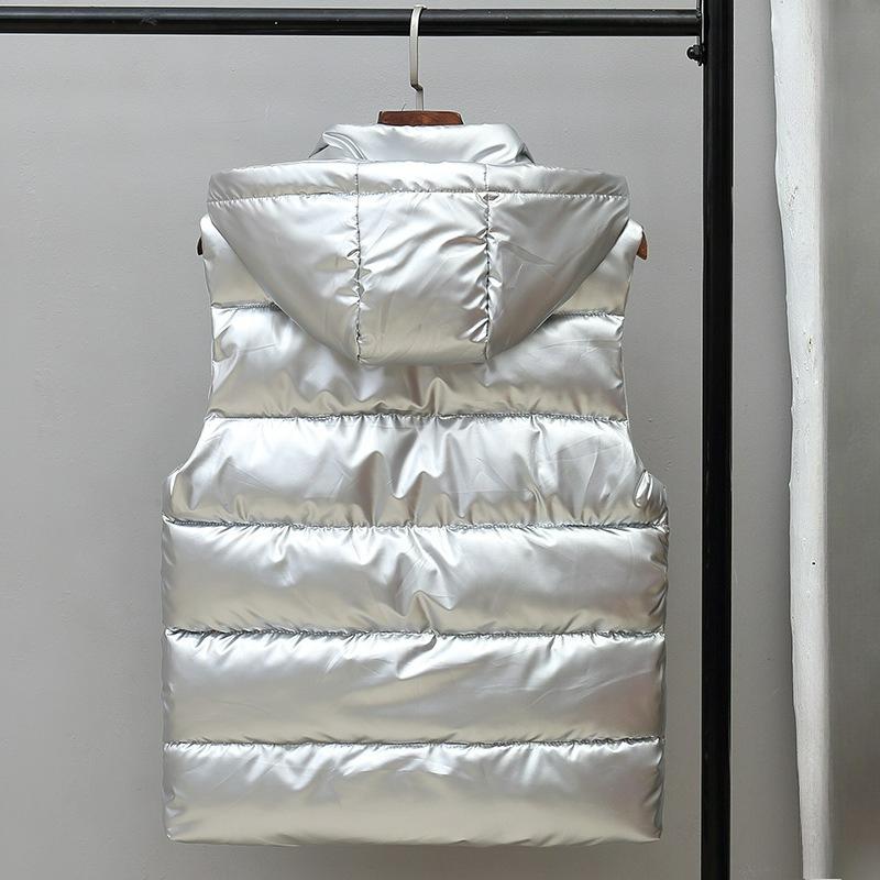 Men's Waistcoat Autumn and Winter Glossy Jacket Thick Cotton Waistcoat Warm Vest Outer Wear Couple Waistcoat