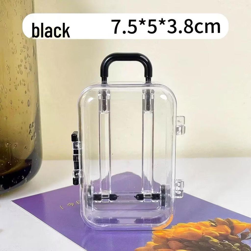 Creative Mini Luggage Storage Box for Wedding Candy, Nail Art Accessories, and Toys - Transparent Small Box.