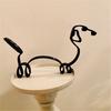 Home Decor Wrought Iron Sculpture Minimalist Dog Metal Ornaments Art Sculpture Office Desk Decoration Figurines for Interior