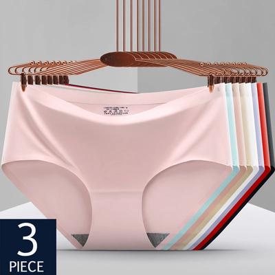 3 τμχ Σέξι γυναικεία εσώρουχα Ice Silk Seamless εσώρουχα Κοριτσίστικα εσώρουχα που αναπνέουν άνετα Σλιπ μεγάλου μεγέθους Εσώρουχα Γυναικεία