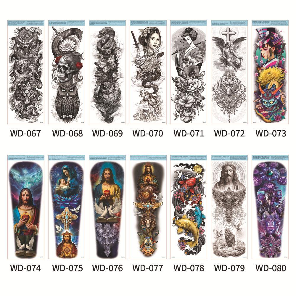 Adesivo Tatuaggio Braccio Intero Impermeabile Sudore Fiore Braccio Maschile e Femminile Braccio Tatuaggio Temporaneo Adesivo Tatuaggio